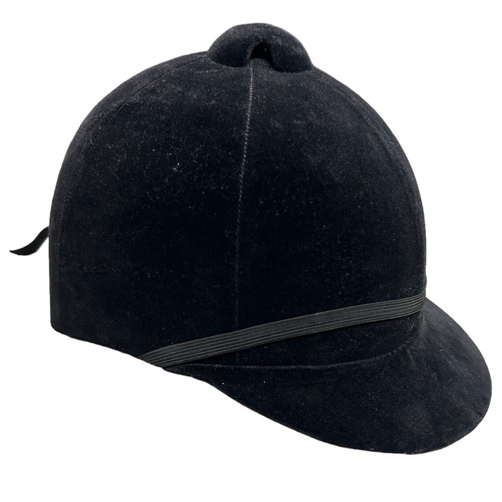 Casquette D'équitation Vintage Horseman's – Velours Noir – Taille 51 – USA